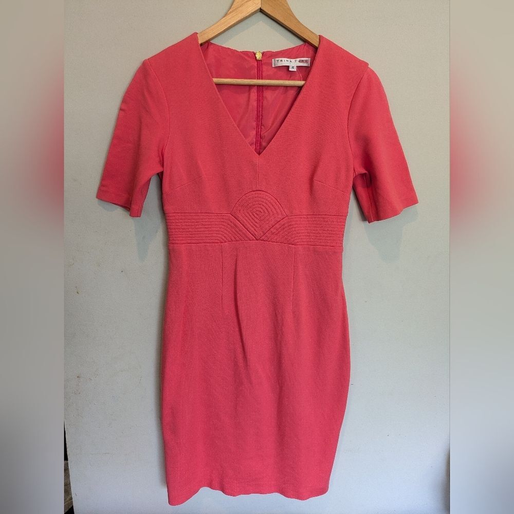 Trina Turk Coral Ashton Sheath Dress Size 4
